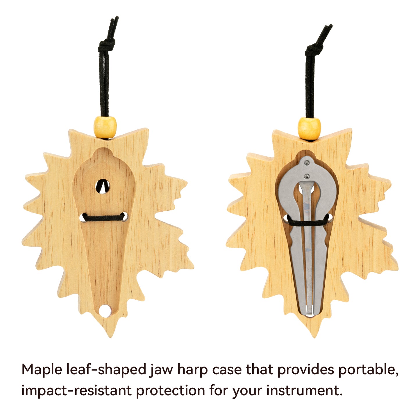 Suttaya Handmade Jaw Harp Set – Stainless Steel Mouth Harp with Maple Leaf Wooden Case, Portable Musical Gift for Beginners & Professionals