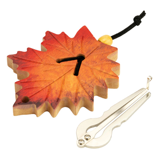 Jaw Harp with Maple Leaf Wooden Case - Handmade Mouth Harp Instrument, Stainless Steel Jew’s Harp for Beginners & Hobbyists, Portable Musical Gift Set by Suttaya